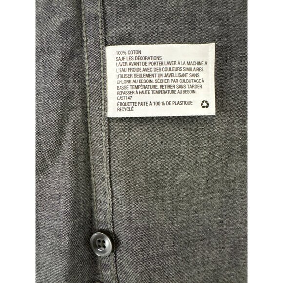 Shaun White Boys Gray Button-Up Shirt With Contrast Pocket M Youth Kids Cotton - Picture 9 of 10